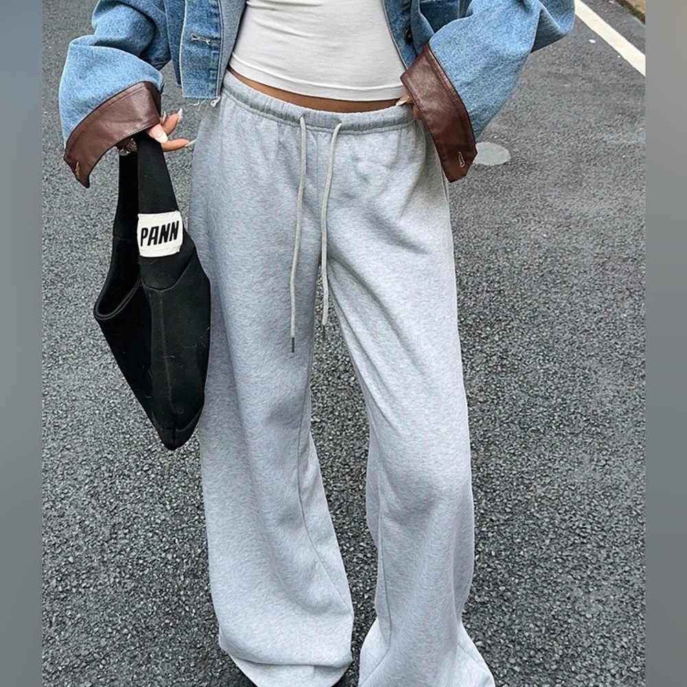 Wide Leg Sweatpants with Drawstring